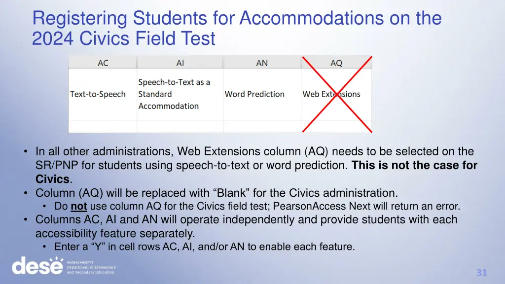 registering students for accommodations