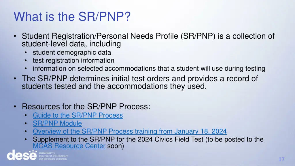 what is the sr pnp