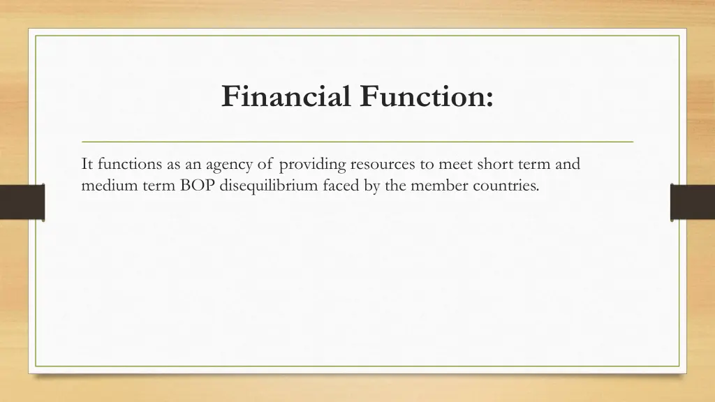 financial function