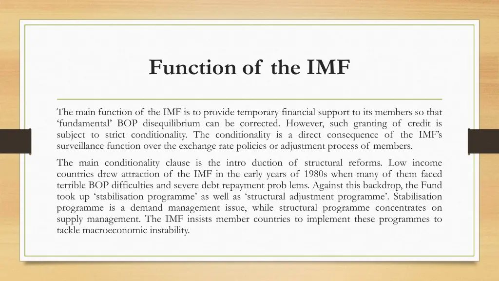 function of the imf 2