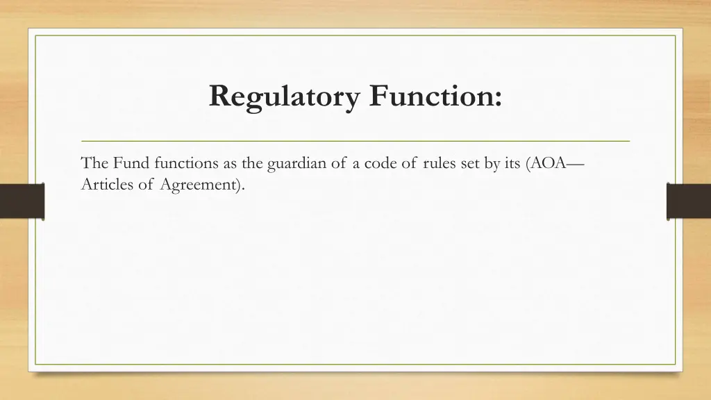 regulatory function