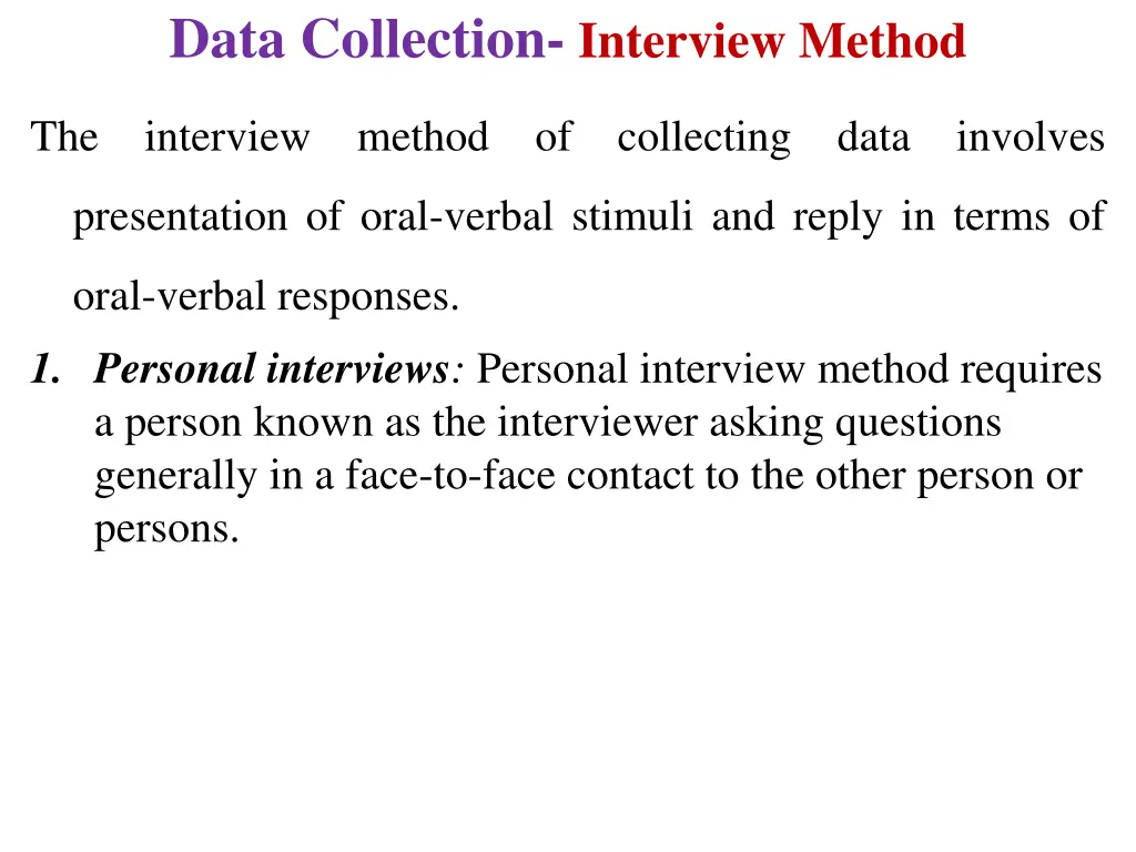 data collection interview method