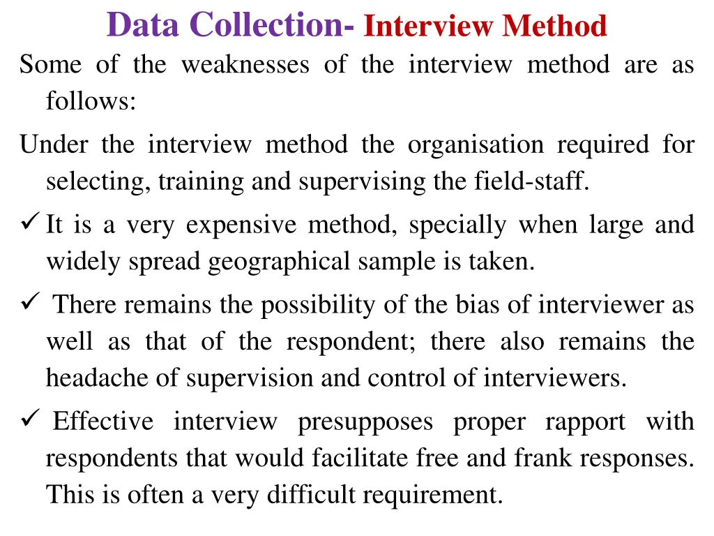 data collection interview method some