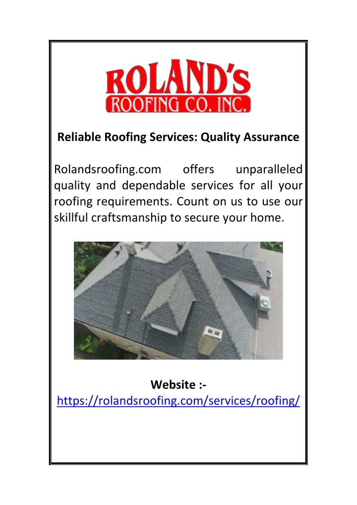 reliable roofing services quality assurance