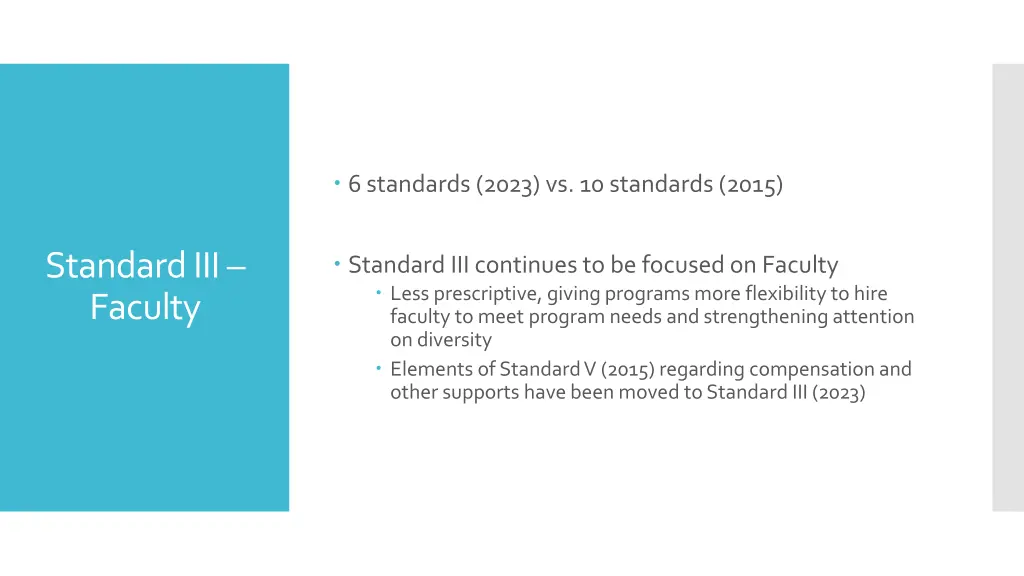 6 standards 2023 vs 10 standards 2015