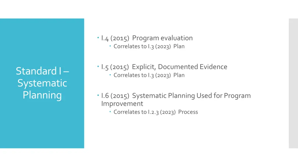 i 4 2015 program evaluation correlates