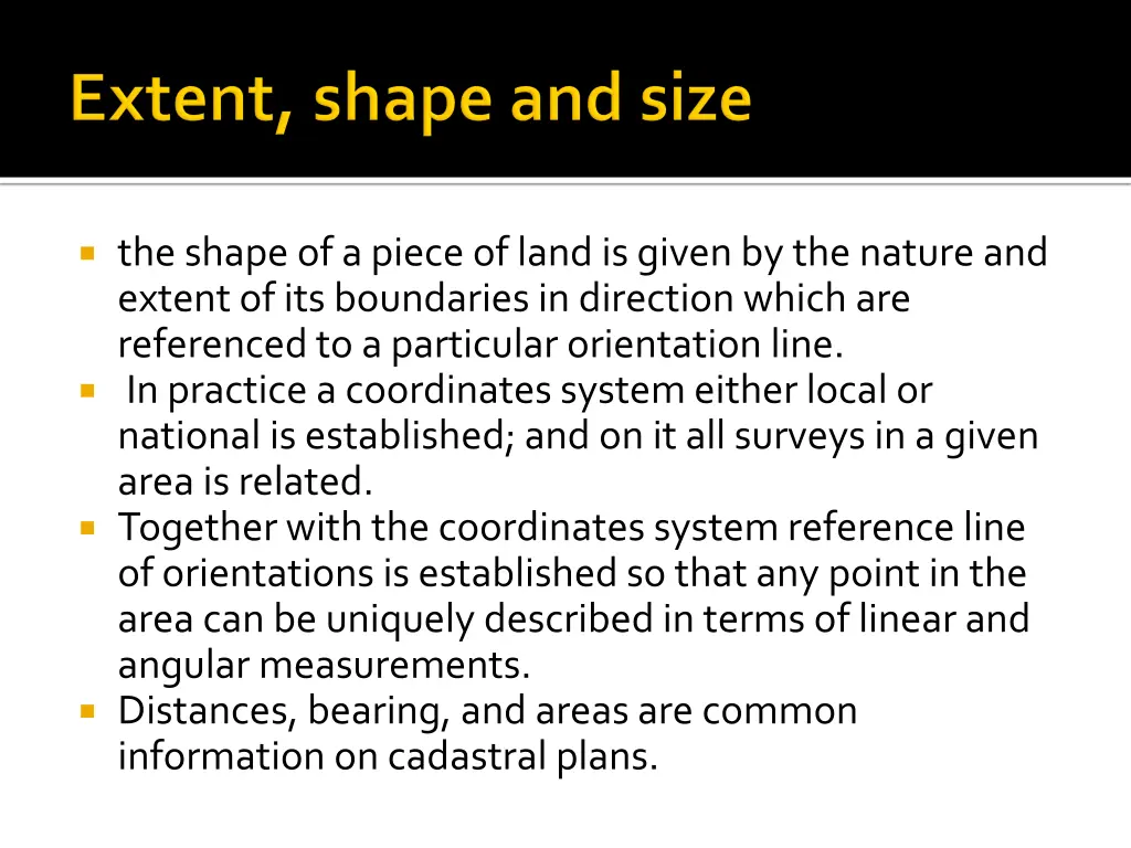 the shape of a piece of land is given