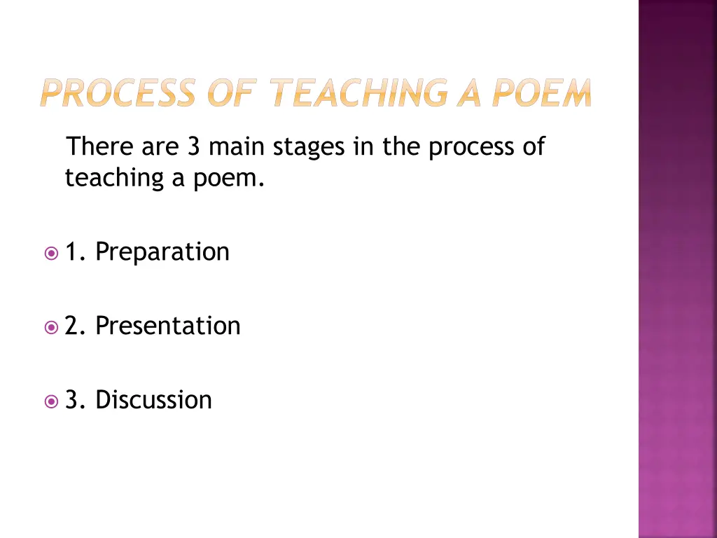 process of teaching a poem