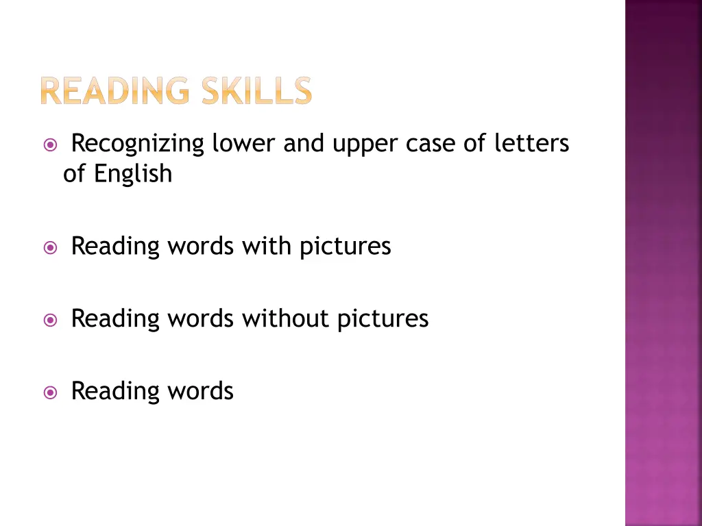 reading skills