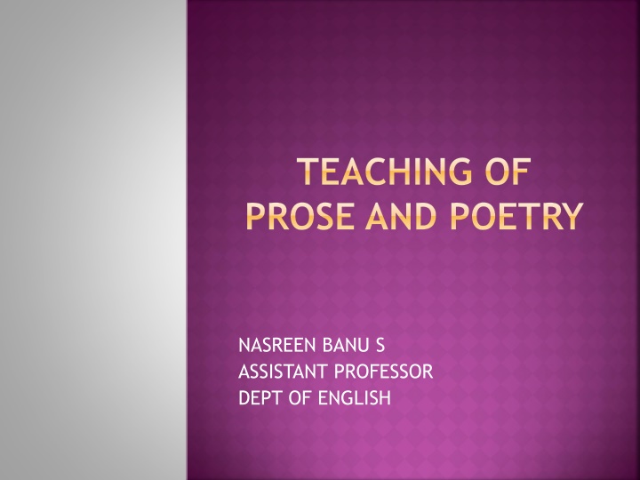 teaching of prose and poetry