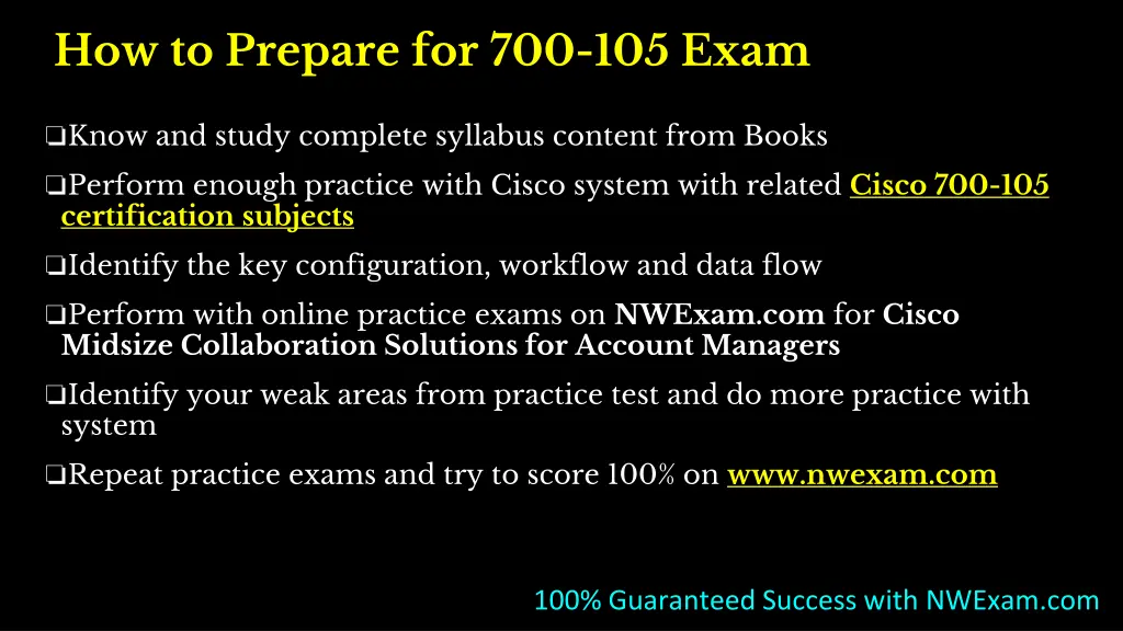 how to prepare for 700 105 exam