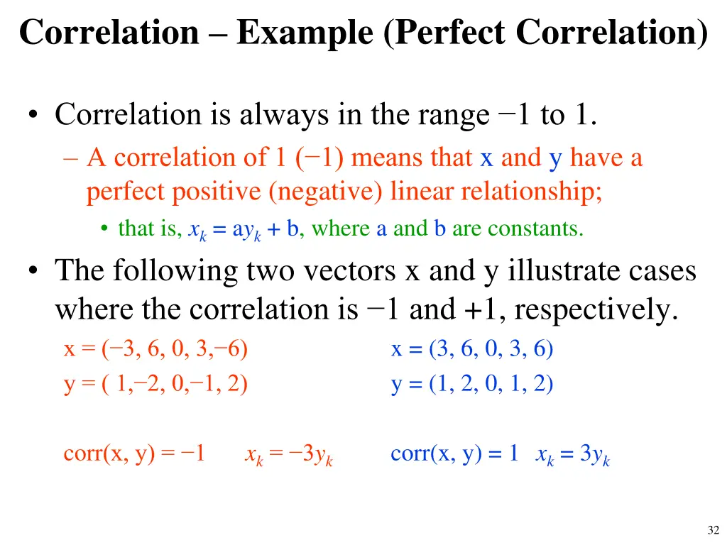 correlation example perfect correlation