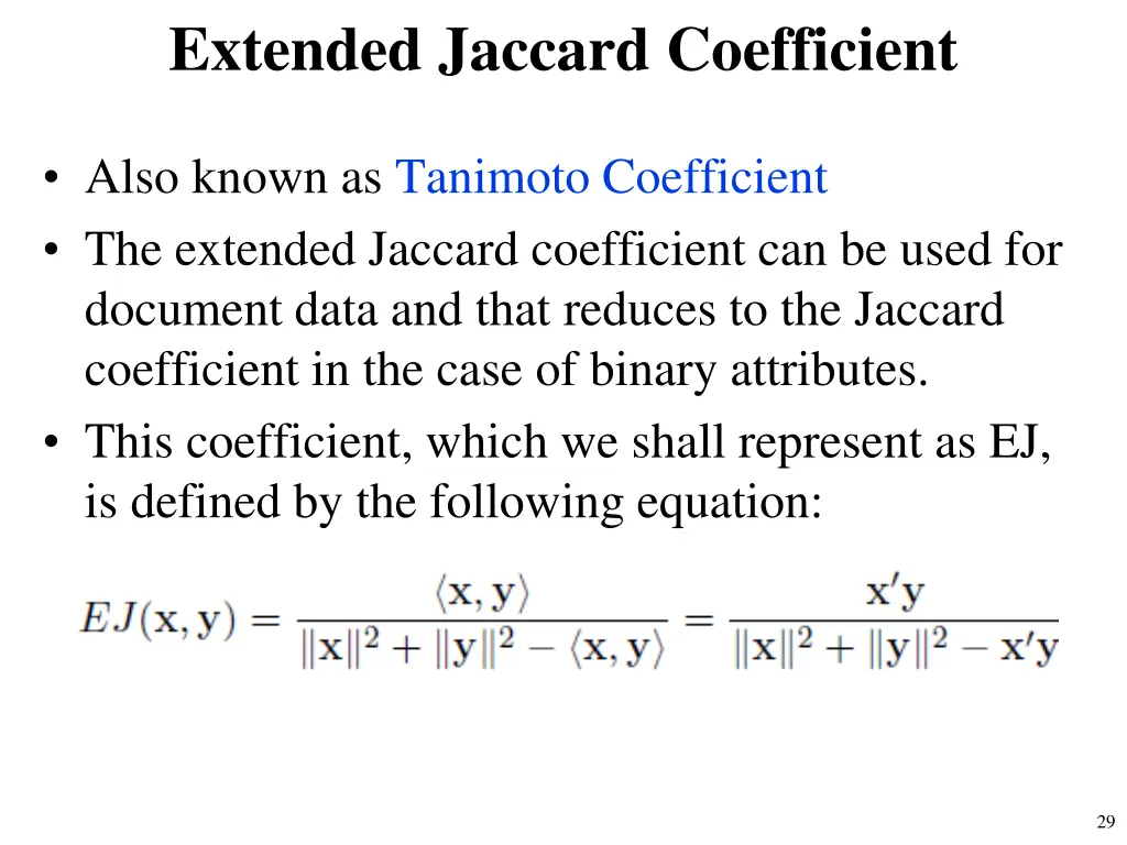 extended jaccard coefficient