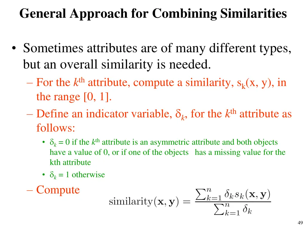 general approach for combining similarities