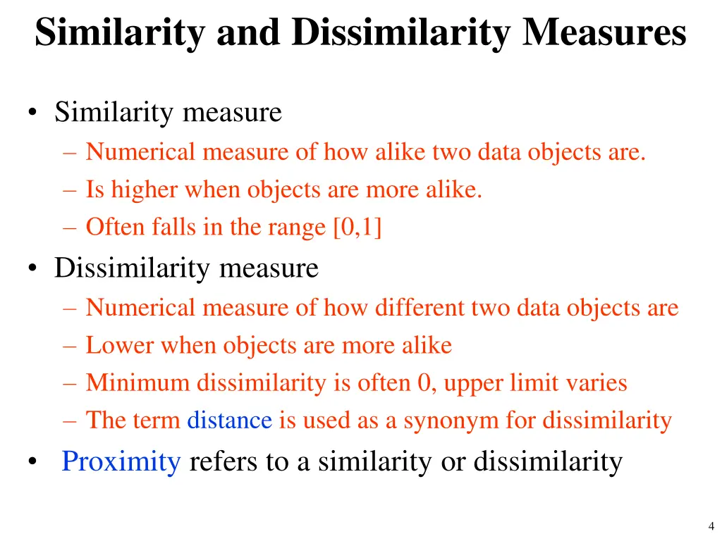 similarity and dissimilarity measures 1