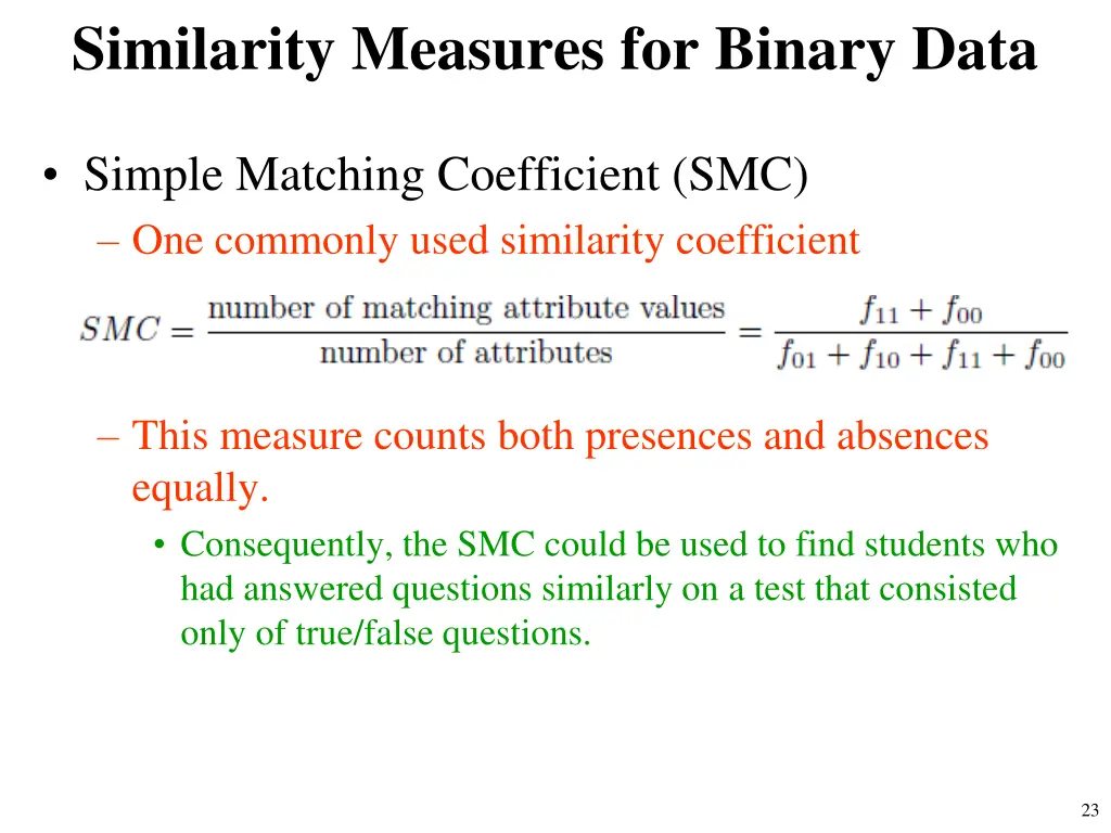 similarity measures for binary data 1