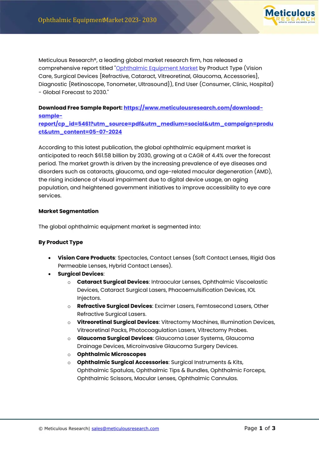 ophthalmic equipment market 202 3 20 30