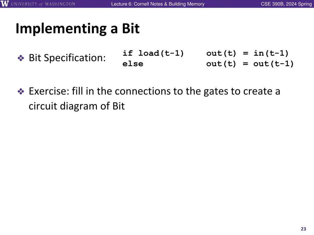 lecture 6 cornell notes building memory 21