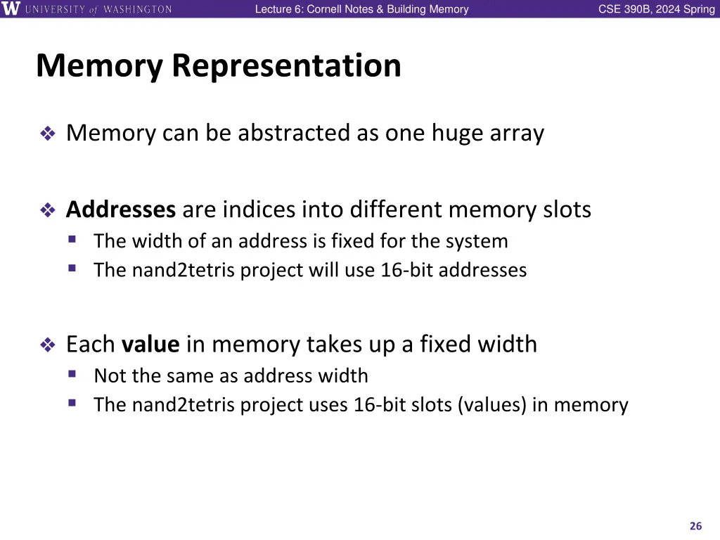 lecture 6 cornell notes building memory 24