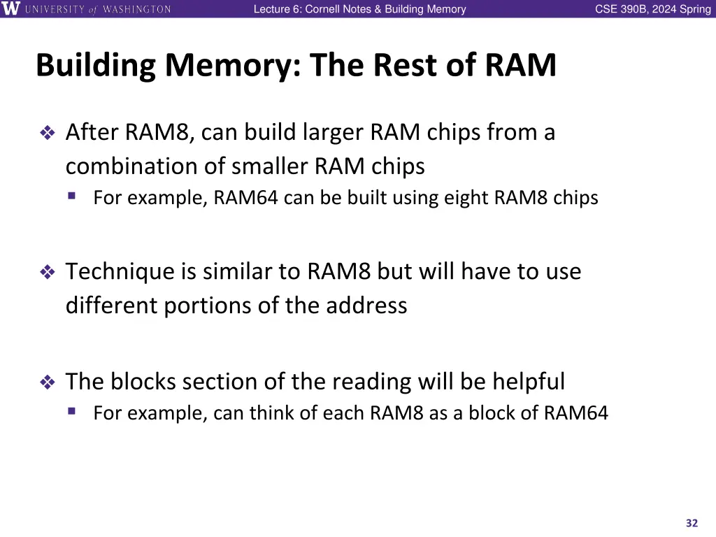 lecture 6 cornell notes building memory 30