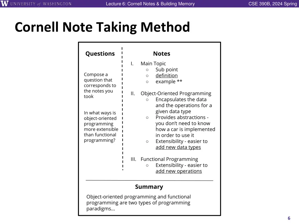 lecture 6 cornell notes building memory 4