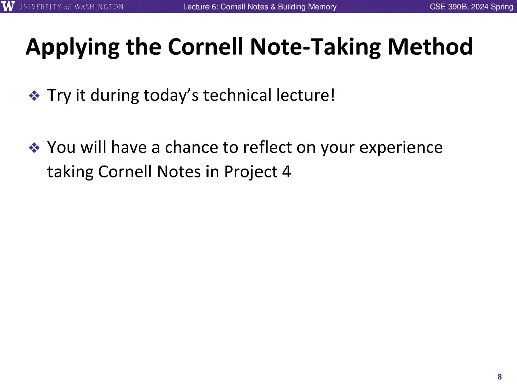 lecture 6 cornell notes building memory 6