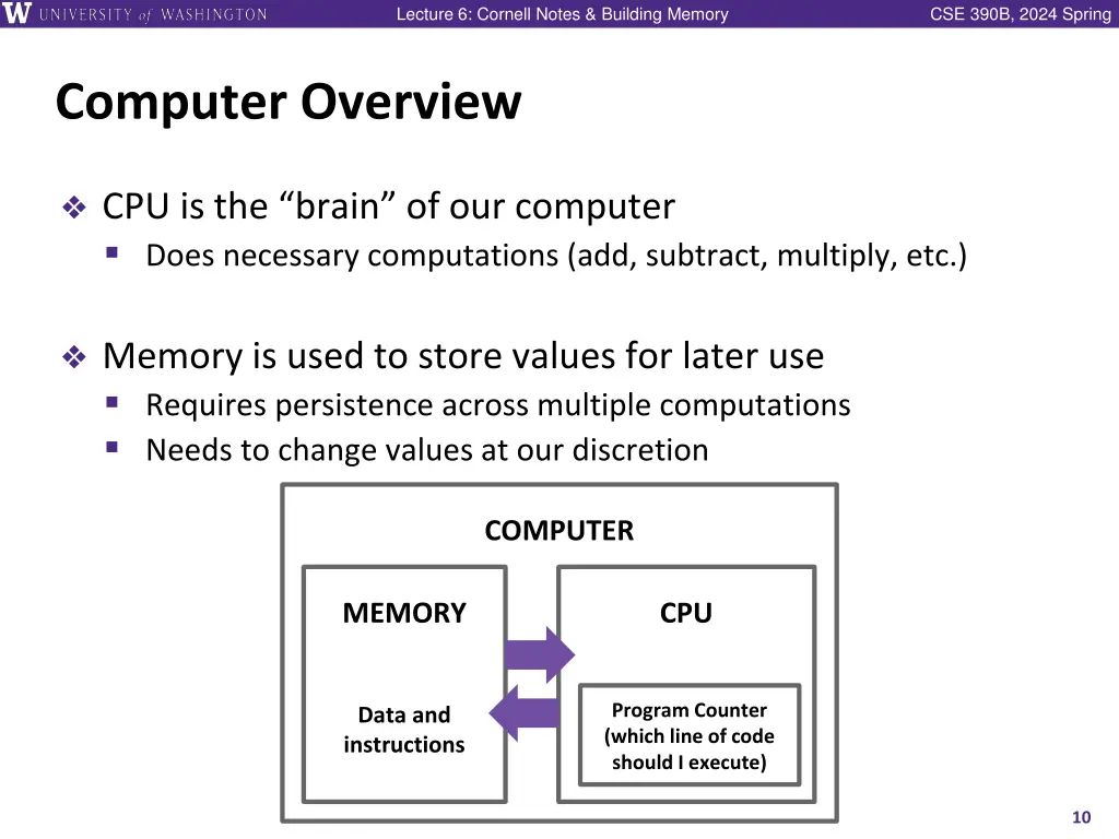 lecture 6 cornell notes building memory 8