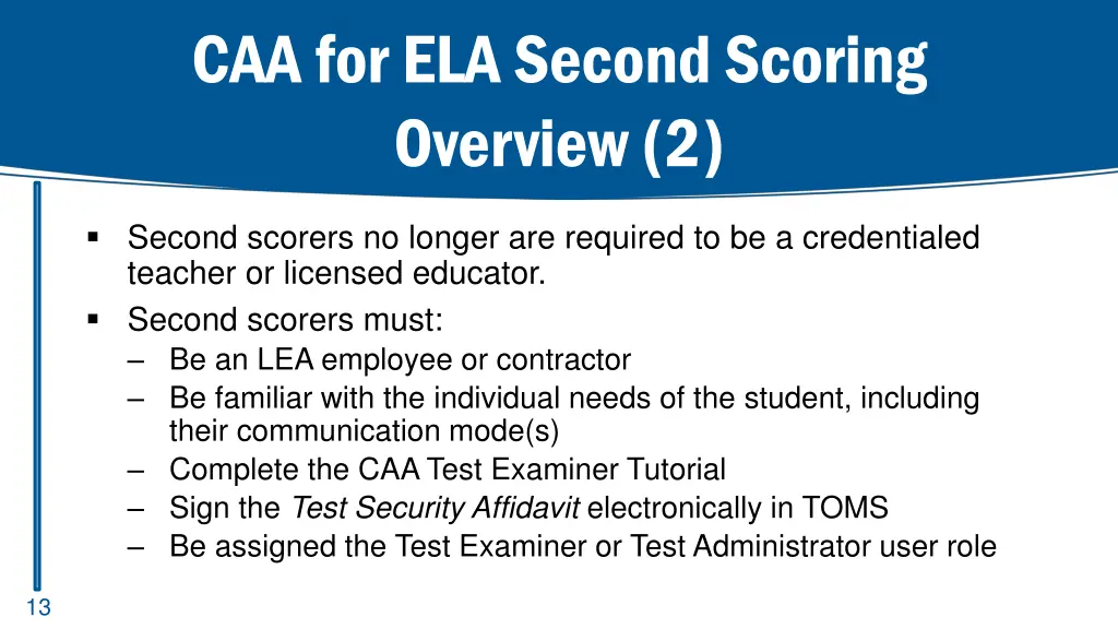 caa for ela second scoring overview 2