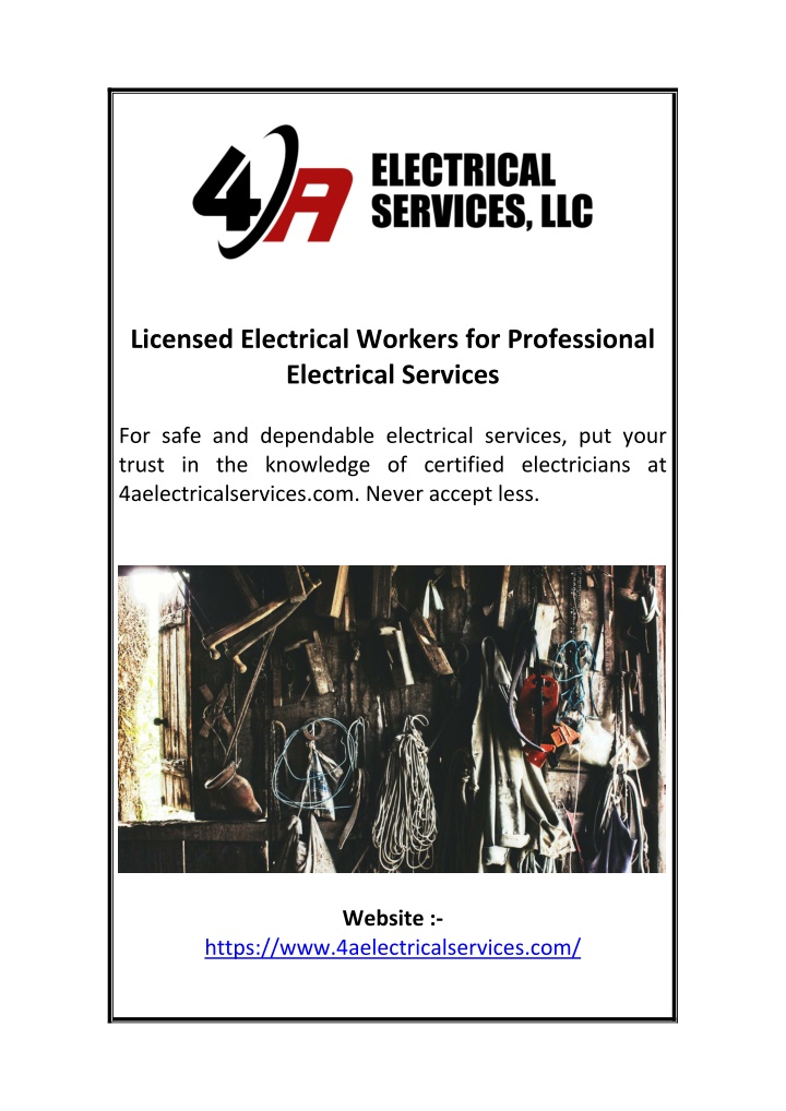 licensed electrical workers for professional