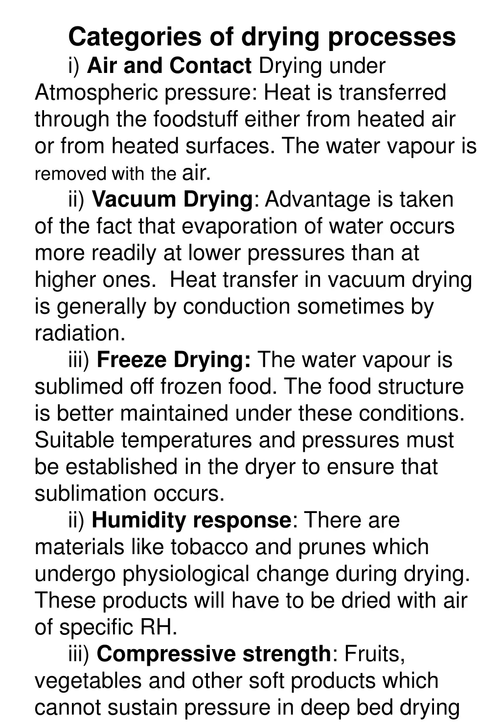 categories of drying processes i air and contact