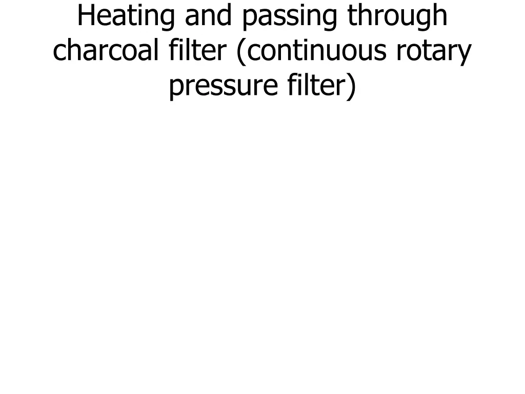 heating and passing through charcoal filter