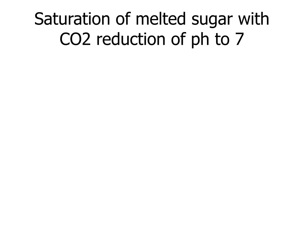 saturation of melted sugar with co2 reduction