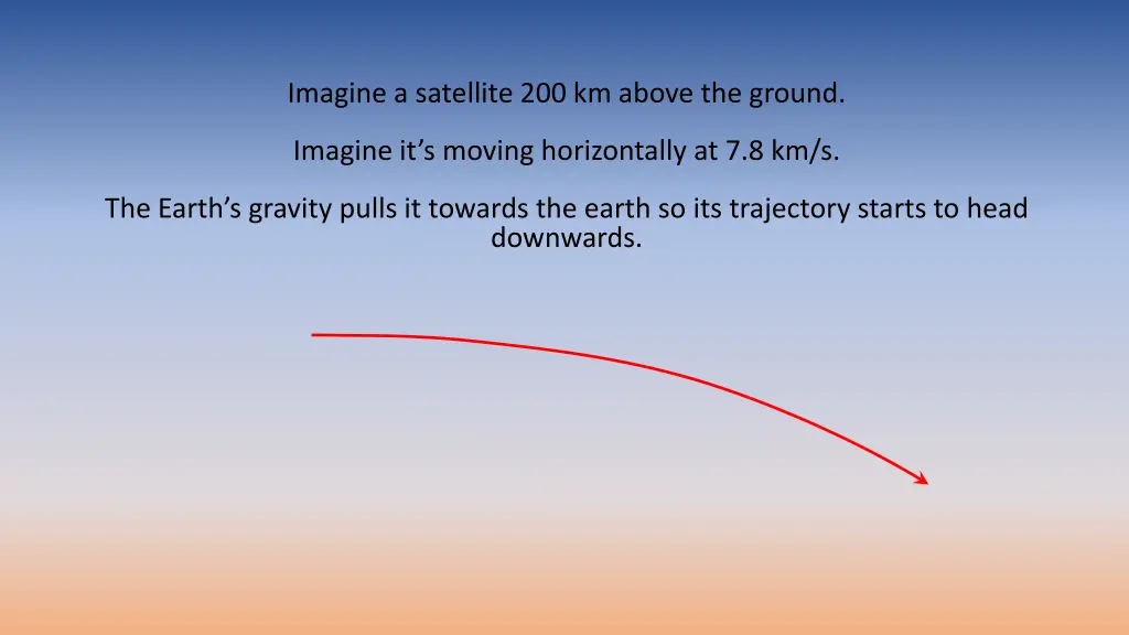 imagine a satellite 200 km above the ground