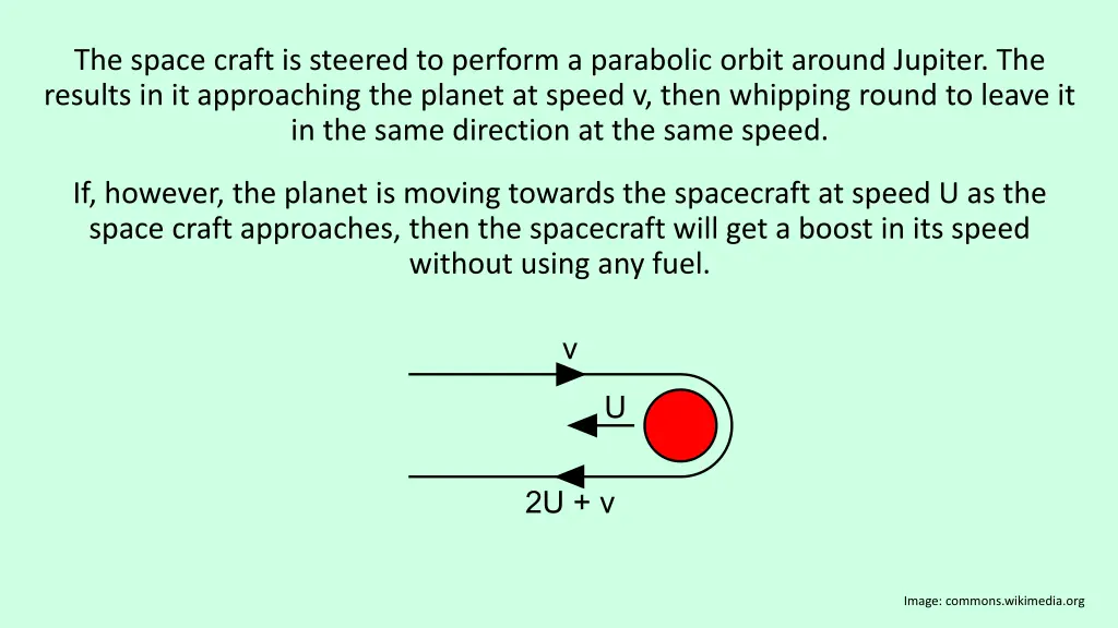 the space craft is steered to perform a parabolic