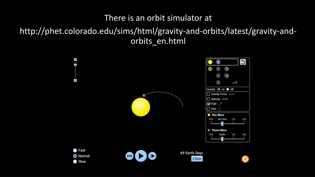 there is an orbit simulator at