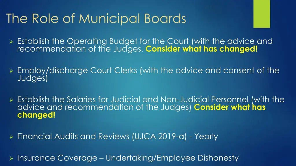 the role of municipal boards