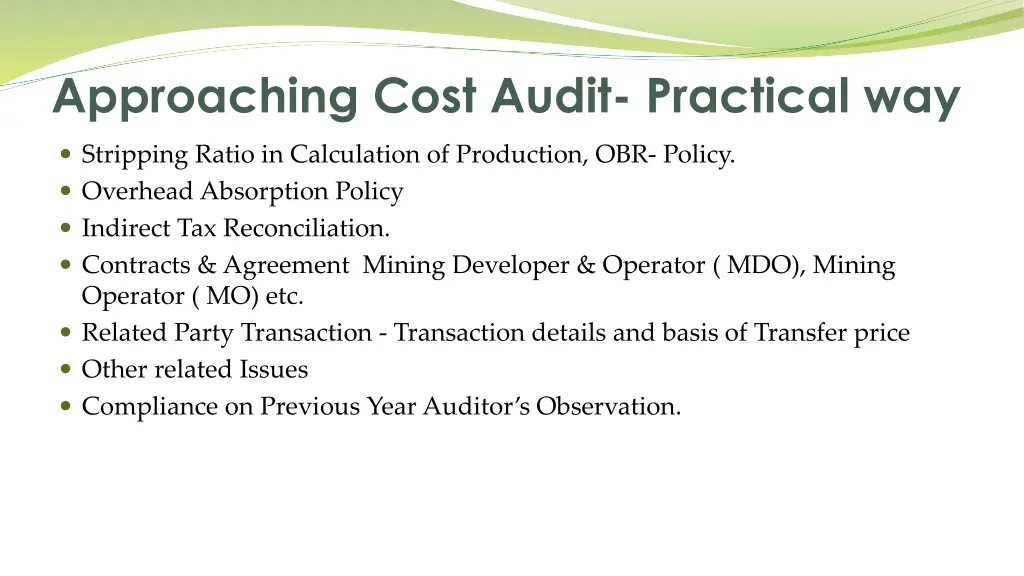 approaching cost audit practical way