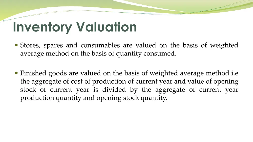 inventory valuation