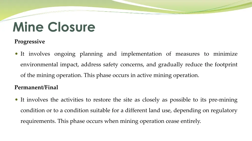 mine closure