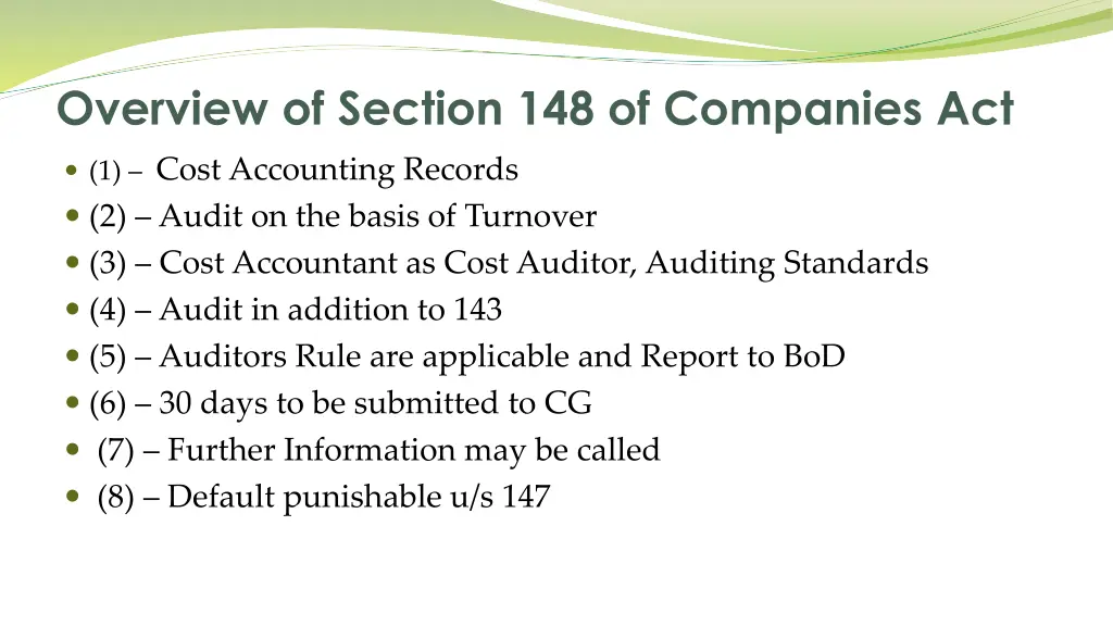 overview of section 148 of companies act