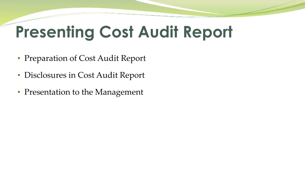 presenting cost audit report