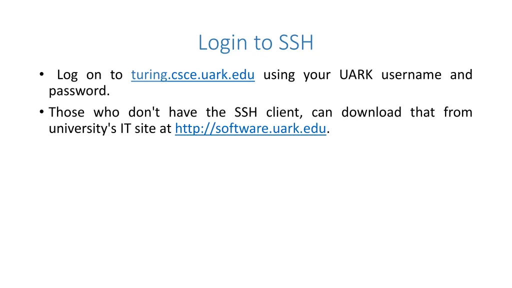 login to ssh