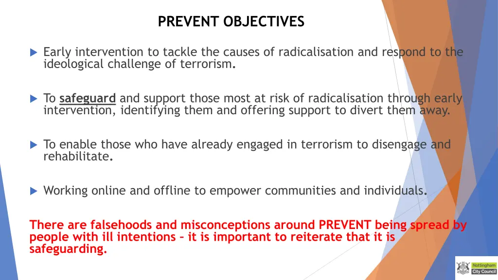 prevent objectives