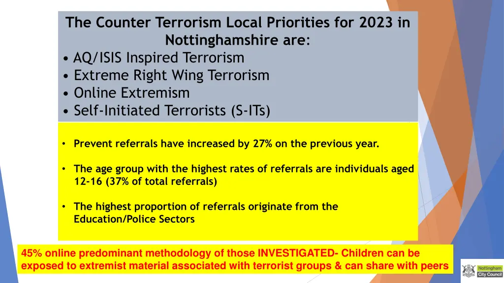 the counter terrorism local priorities for 2023