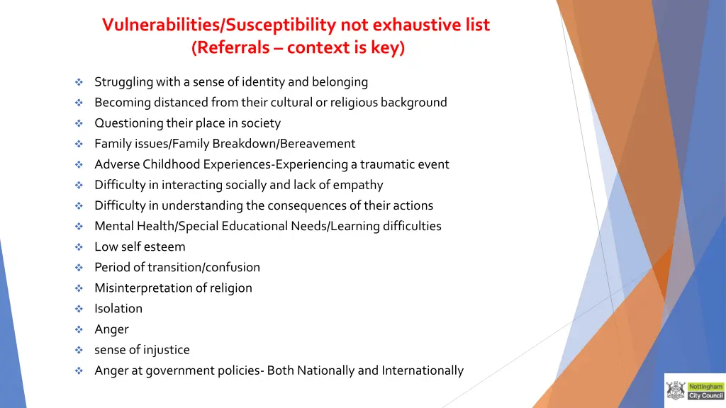 vulnerabilities susceptibility not exhaustive