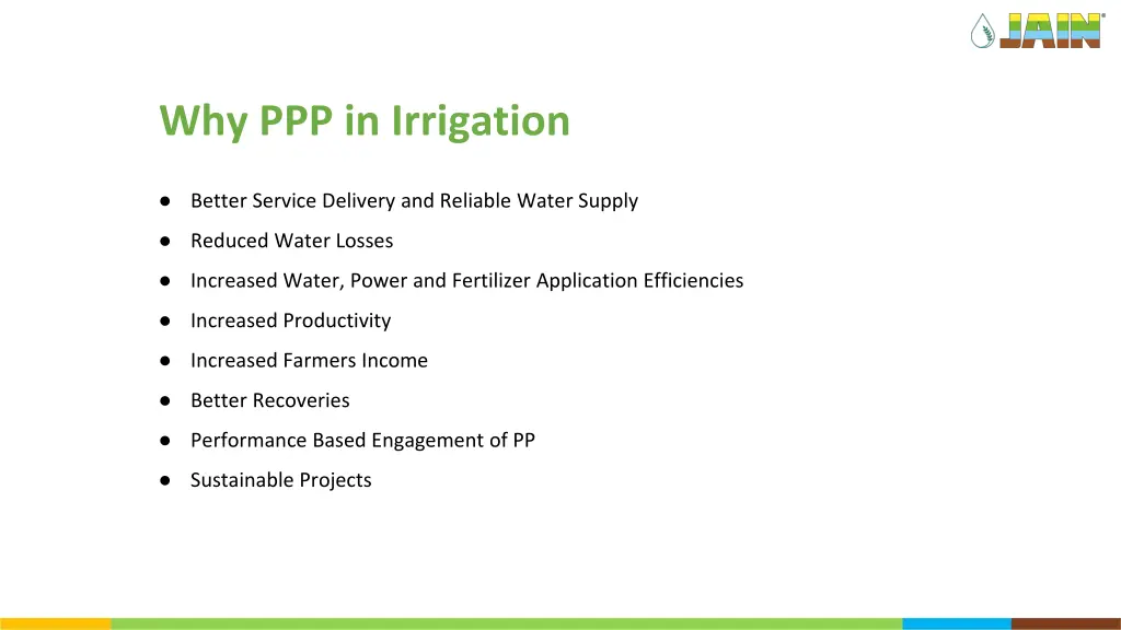 why ppp in irrigation