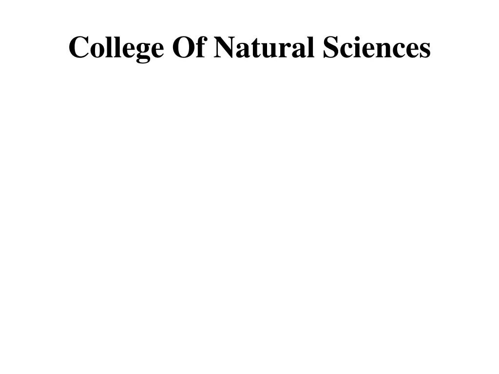 college of natural sciences