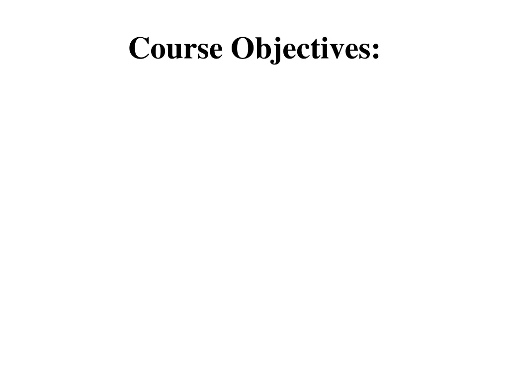 course objectives