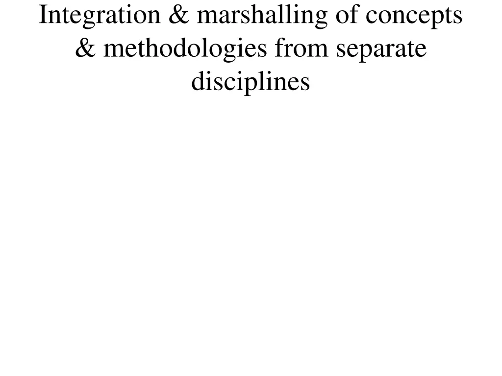 integration marshalling of concepts methodologies