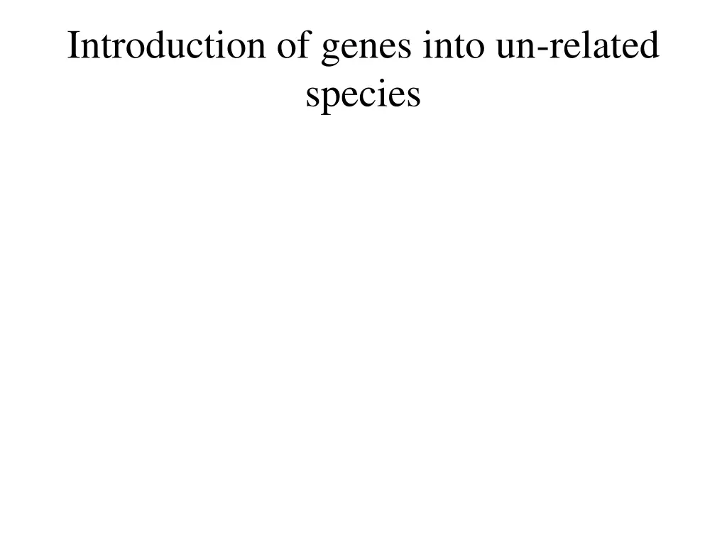 introduction of genes into un related species